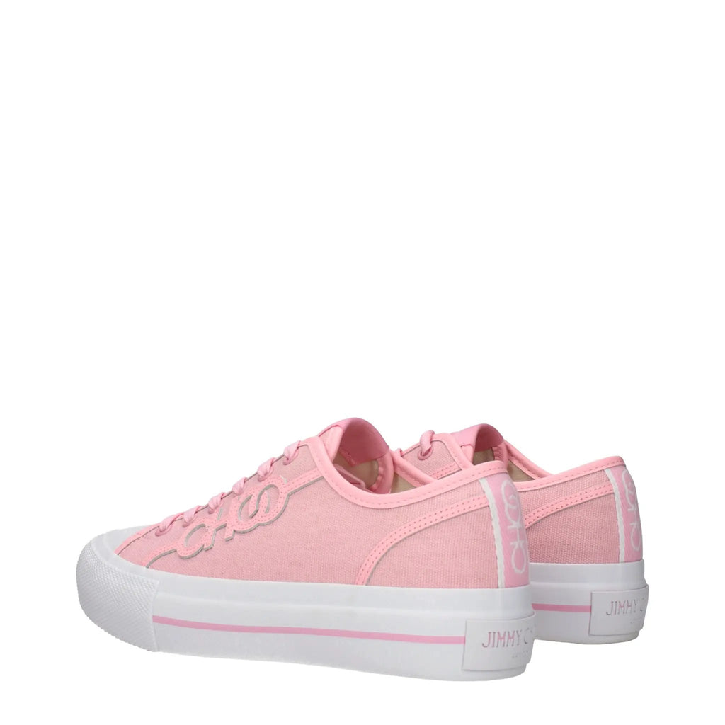 Women’s Pink Low Top Sneakers – Jimmy Choo Fenix Logo Casual Sneakers