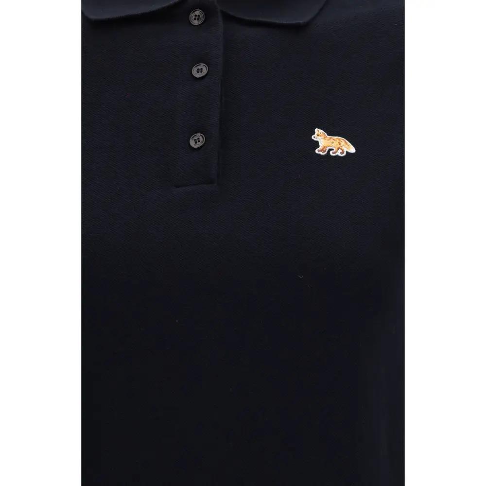 Maison Kitsuné Black Cotton Polo Shirt