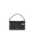 Valentino Garavani Black Calf Leather Bos Taurus Shoulder Bag