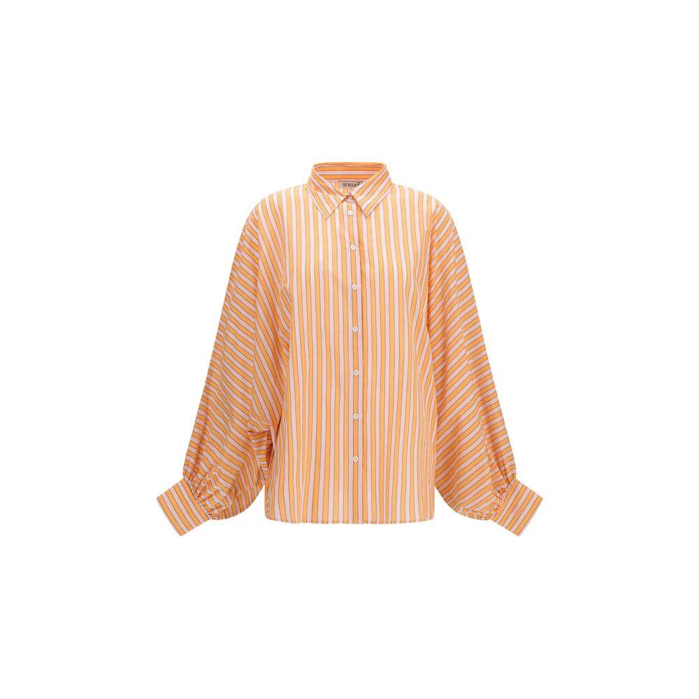 SOSUE Orange Cotton Pattern Shirt