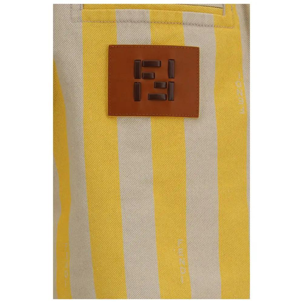 Fendi Bicolor Cotton Bermuda Shorts