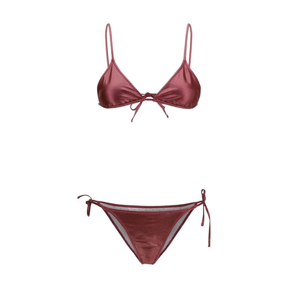 Women’s Bordeaux Metallic Bikini – Kristina Ti Triangle Glam Swimwear SS26
