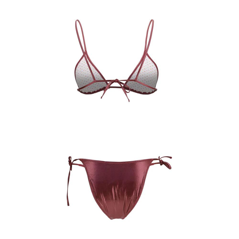Women’s Bordeaux Metallic Bikini – Kristina Ti Triangle Glam Swimwear SS26