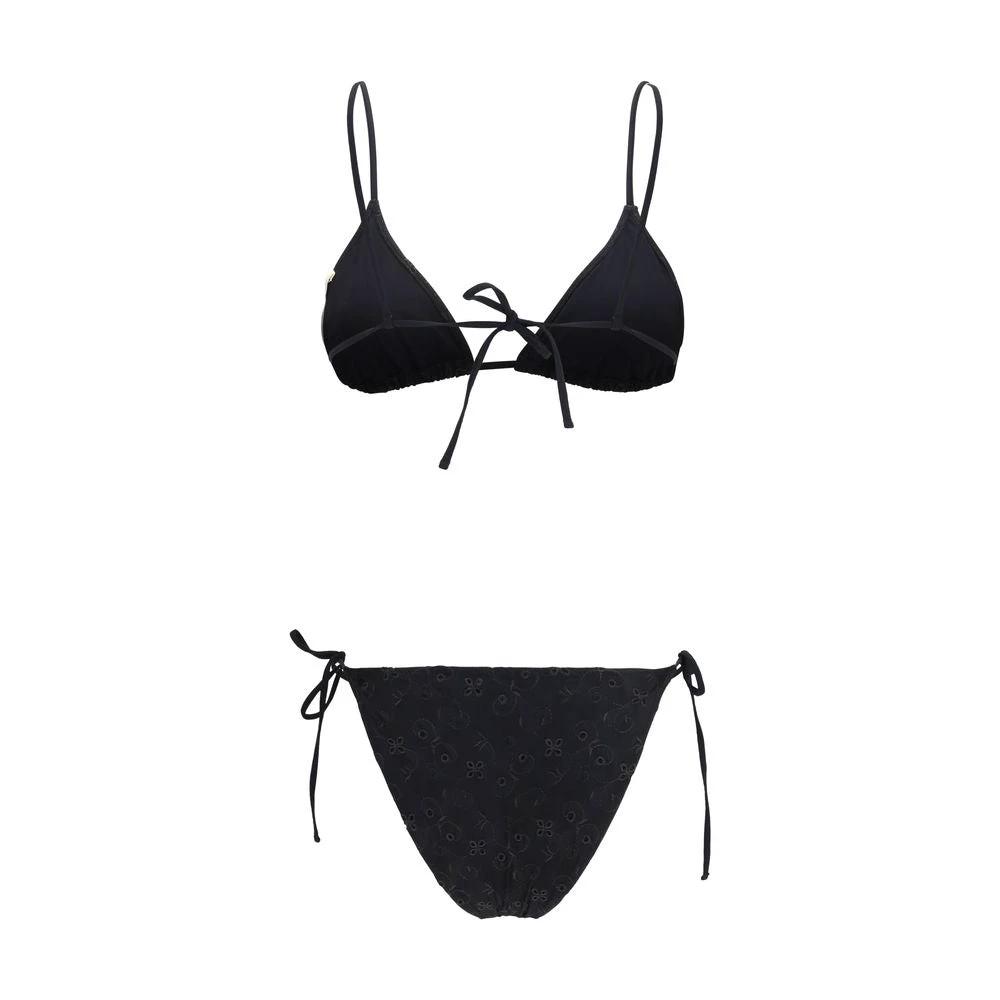 Women’s Black Bikini – Kristina Ti Embroidered Triangle Swimwear SS26