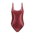 Women’s Bordeaux Metallic One-Piece Swimsuit – Kristina Ti Elegant High-Cut Swimwear SS26