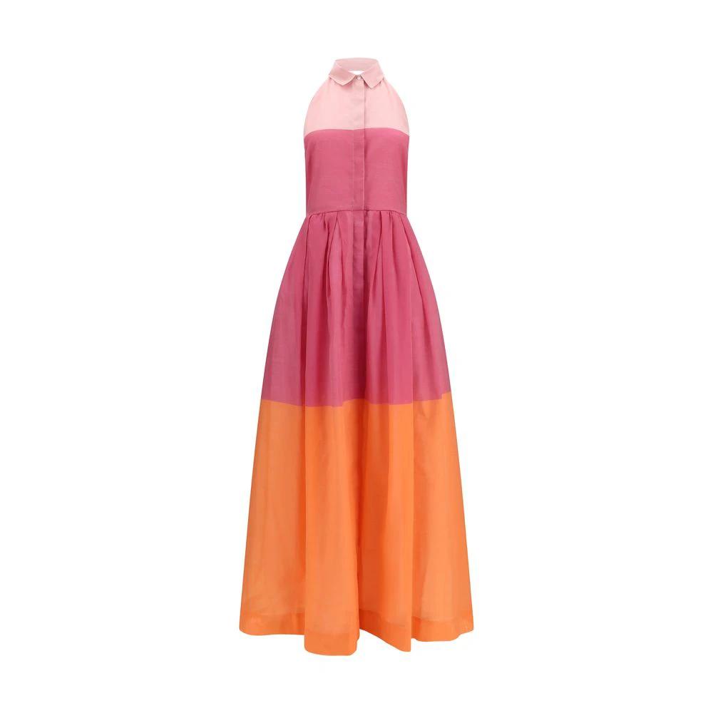 Robe multicolore coton soie femme – Sara Roka Eglelong cérémonie SS26