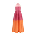 Robe multicolore coton soie femme – Sara Roka Eglelong cérémonie SS26