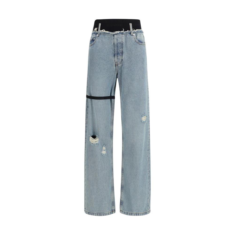 ALAINPAUL Jean taille haute en coton bleu
