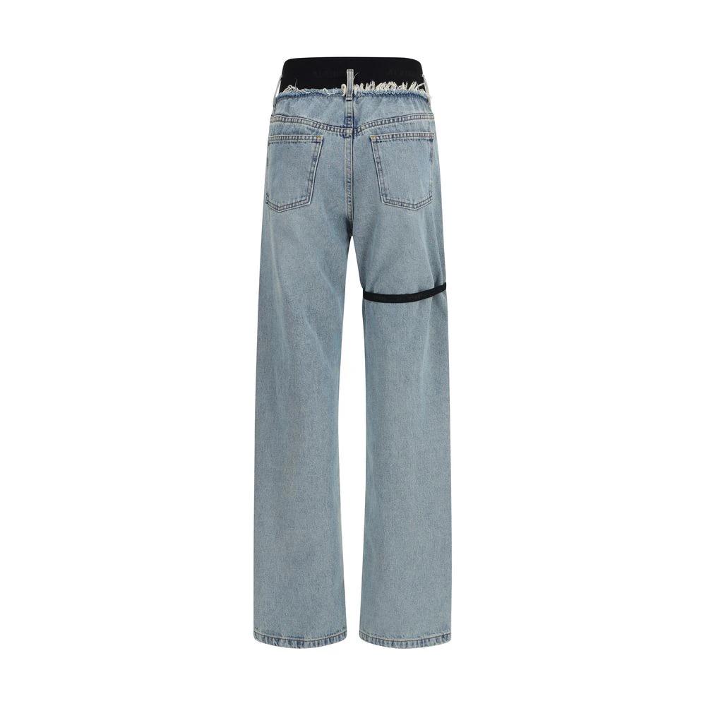 ALAINPAUL Jean taille haute en coton bleu