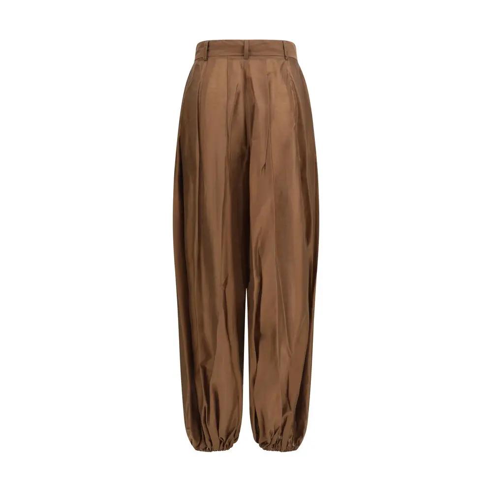 The Latest Brown Polyester Casual Pants