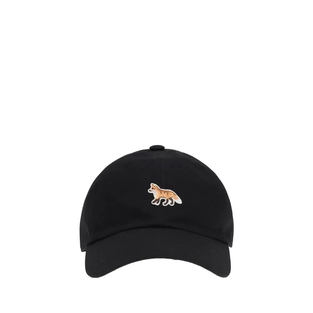 Maison Kitsuné Black Cotton Cap (Baseball Hat)