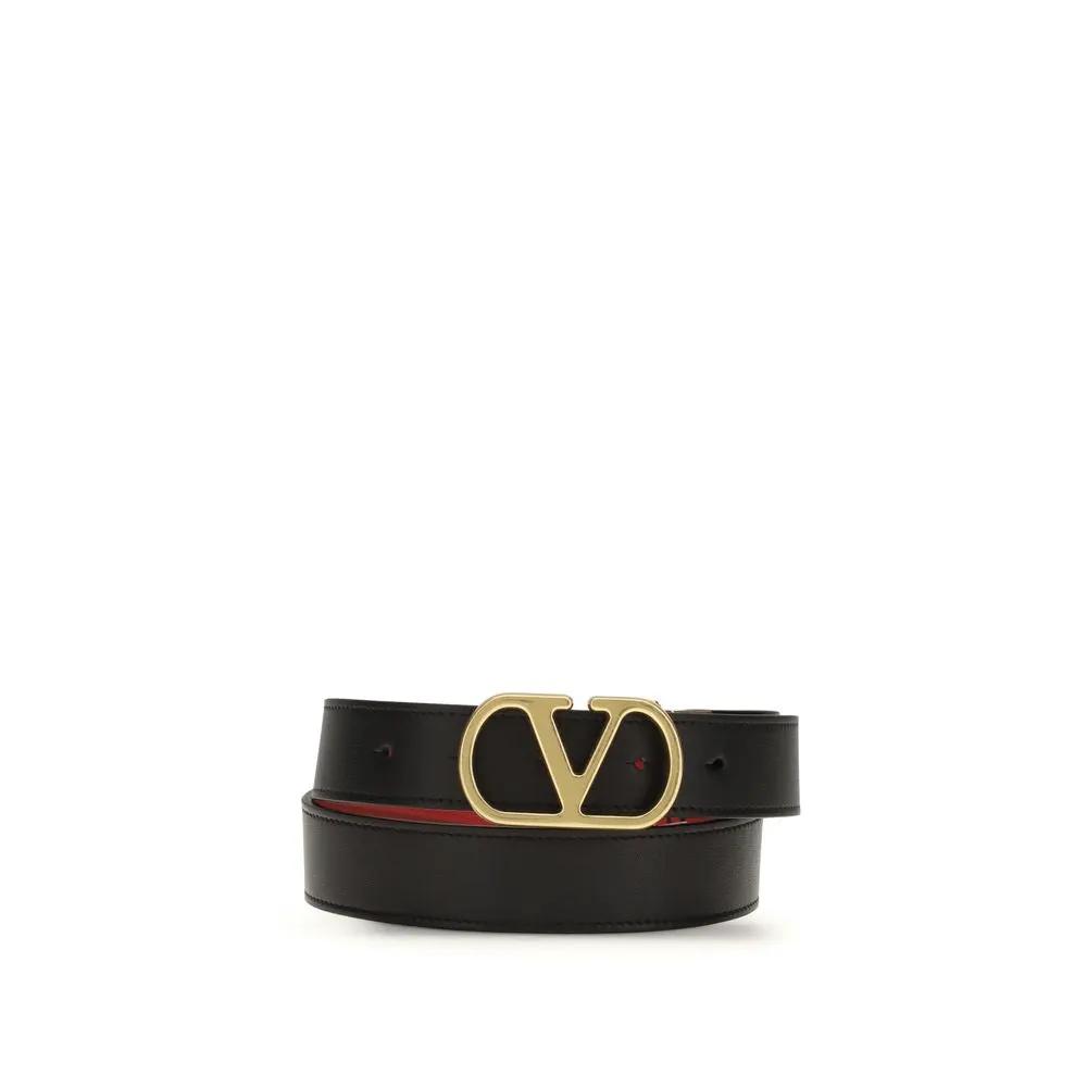 Ceinture Valentino Garavani Bos Taurus Regular en cuir de veau noir