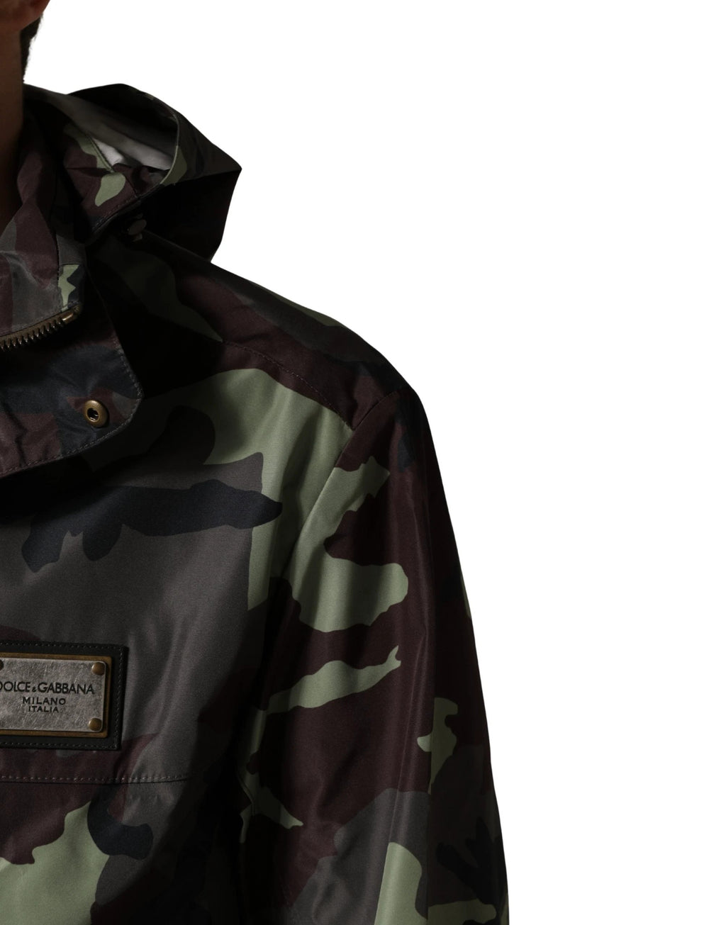 Dolce & Gabbana Multicolor Camouflage Hooded Bomber Jacket