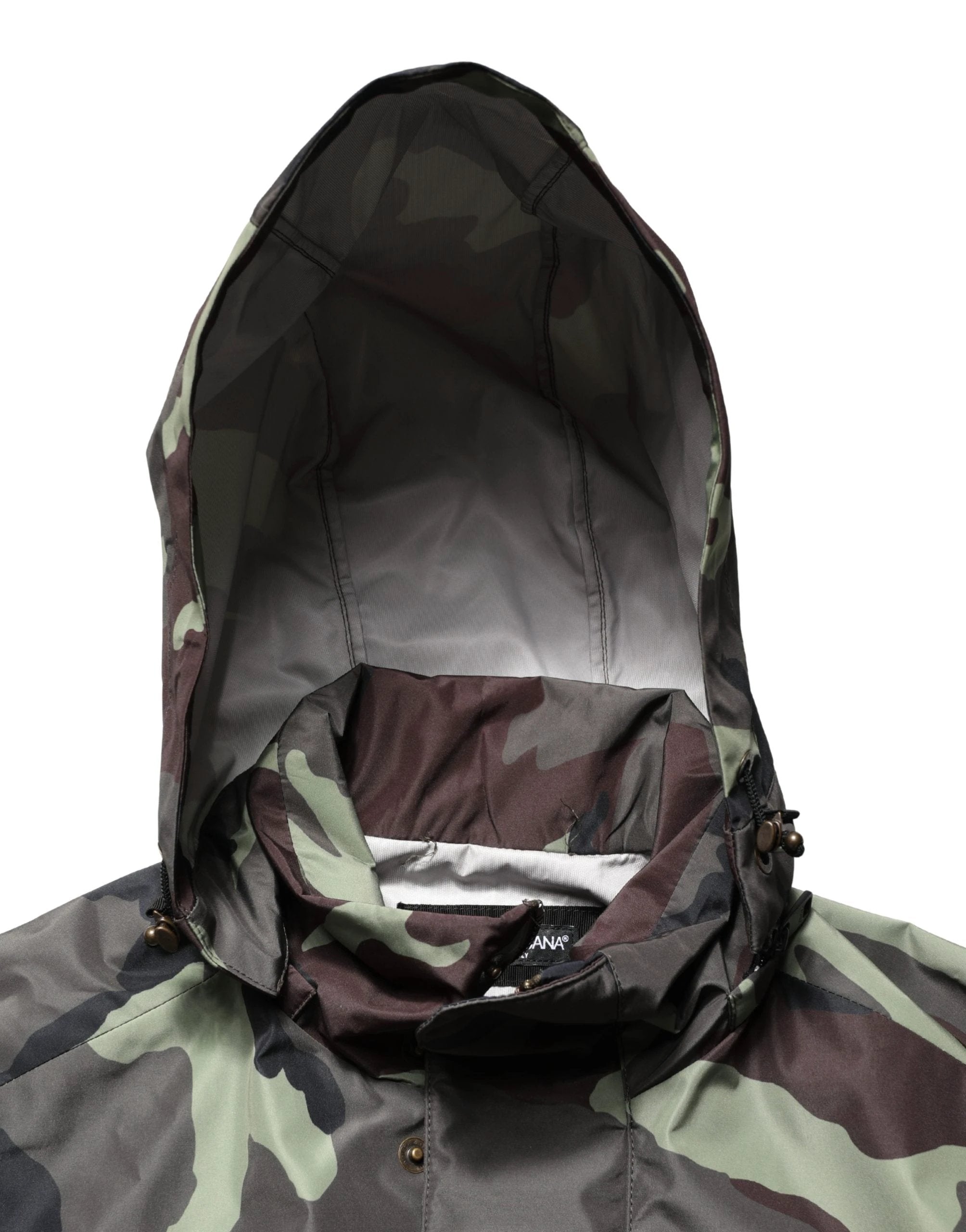 Dolce & Gabbana Multicolor Camouflage Hooded Bomber Jacket