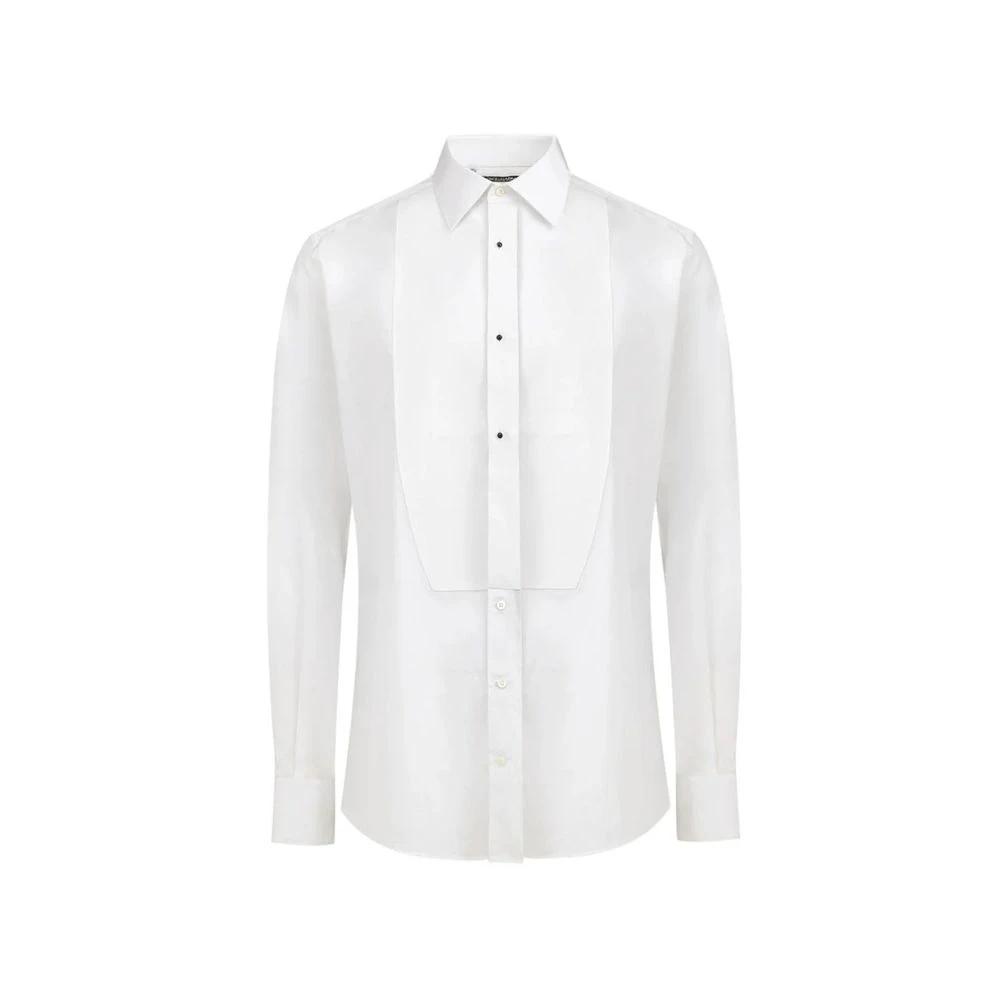 Men’s White Cotton Dress Shirt – Dolce & Gabbana Luxury Classic Shirt Made in Italy