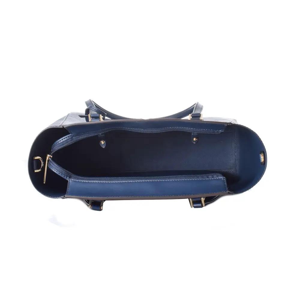 Women’s Blue Leather Tote Bag – Michael Kors Designer Everyday Handbag