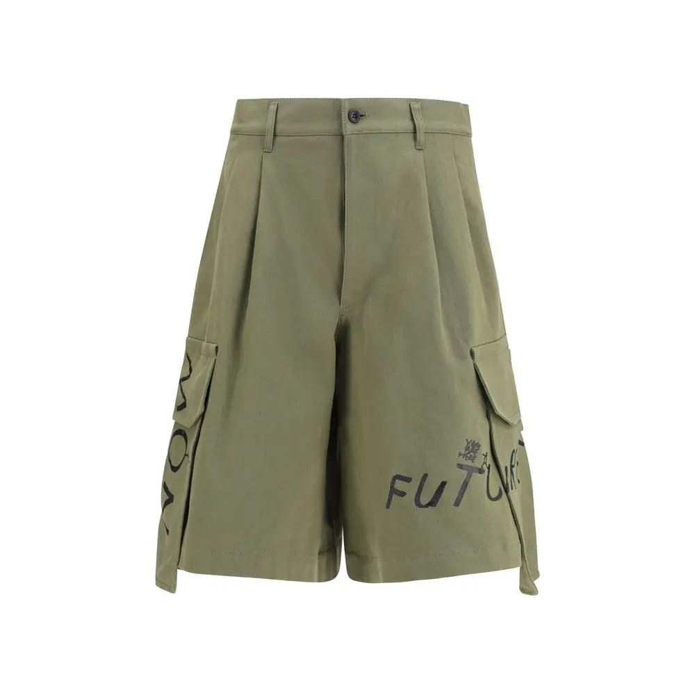 Shorts Bermudas Bicolores en Coton Comme Des Garçons