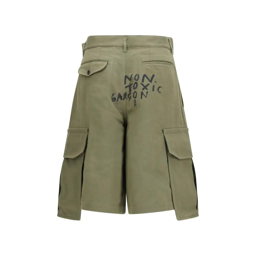 Shorts Bermudas Bicolores en Coton Comme Des Garçons
