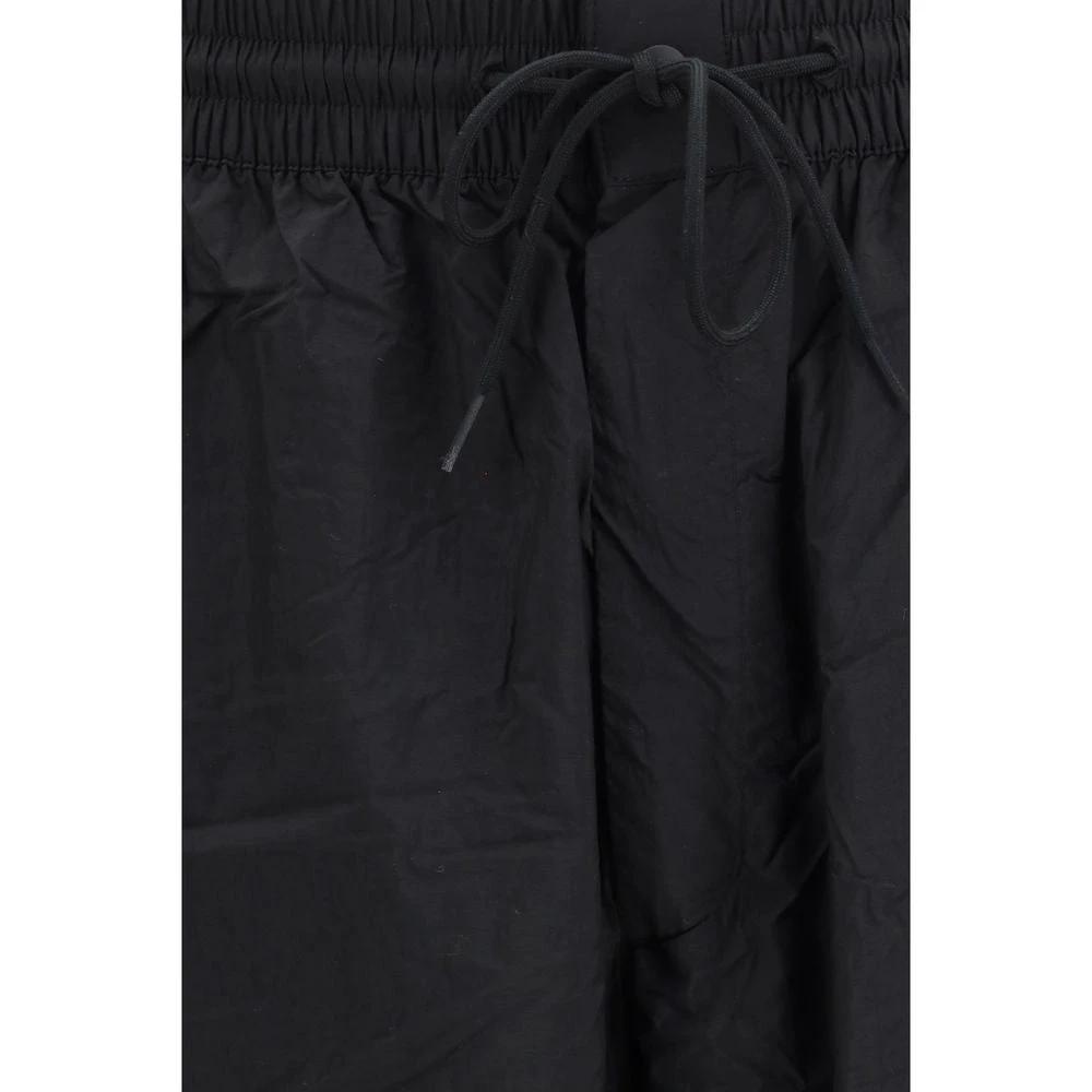 Men’s Black Nylon Pants – Y-3 Technical Three Stripe Designer Trousers