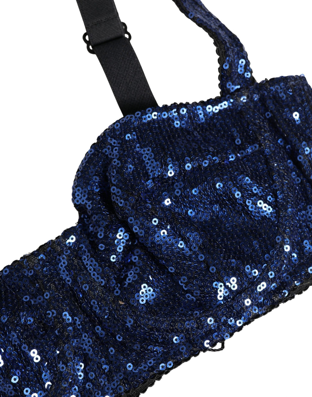 Soutien-gorge balconnet en nylon à sequins bleus Dolce & Gabbana
