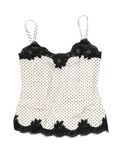 Sous-vêtement caraco Dolce & Gabbana blanc à pois et bordure en dentelle