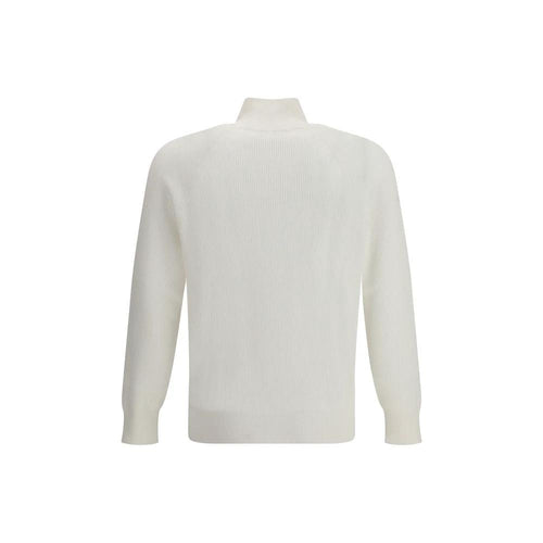Sweat-shirt en coton blanc Brunello Cucinelli