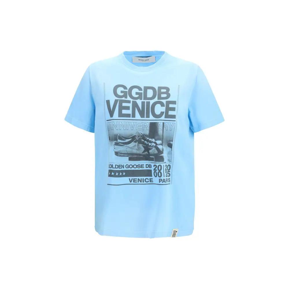 T-shirt en coton bleu Golden Goose
