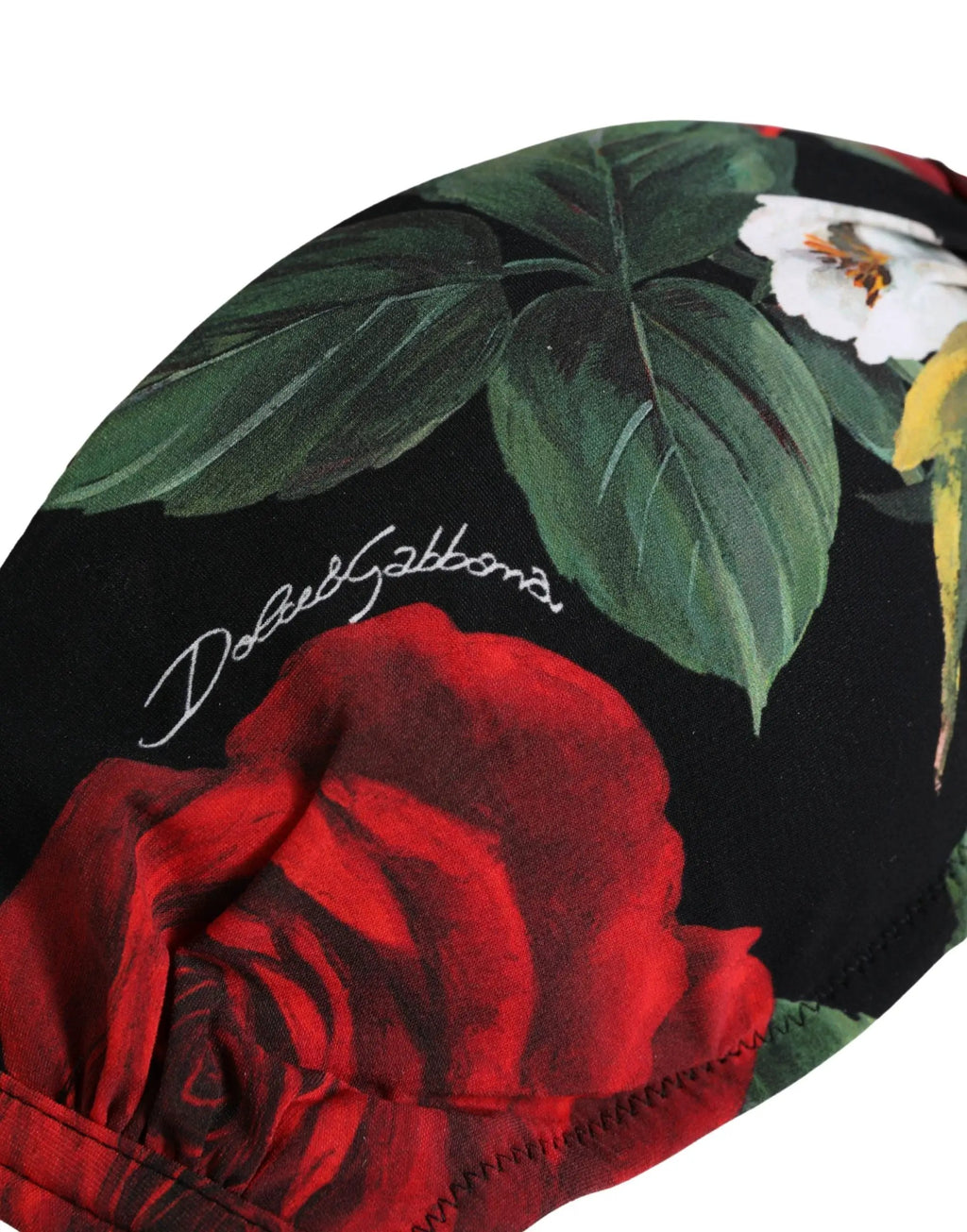 Haut de bikini rembourré à licou Dolce & Gabbana noir floral
