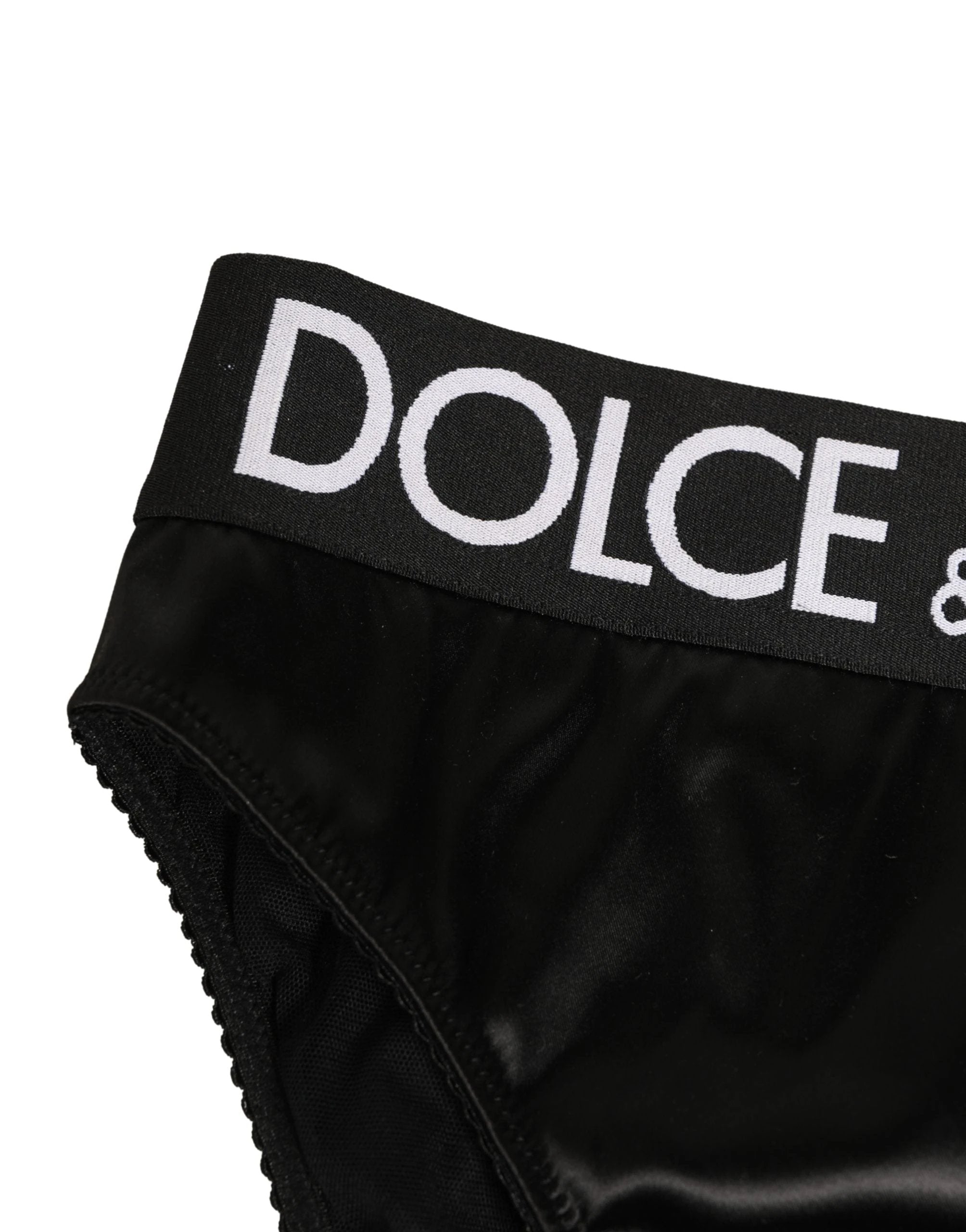 Culotte taille haute soie noire femme – Dolce & Gabbana lingerie satin