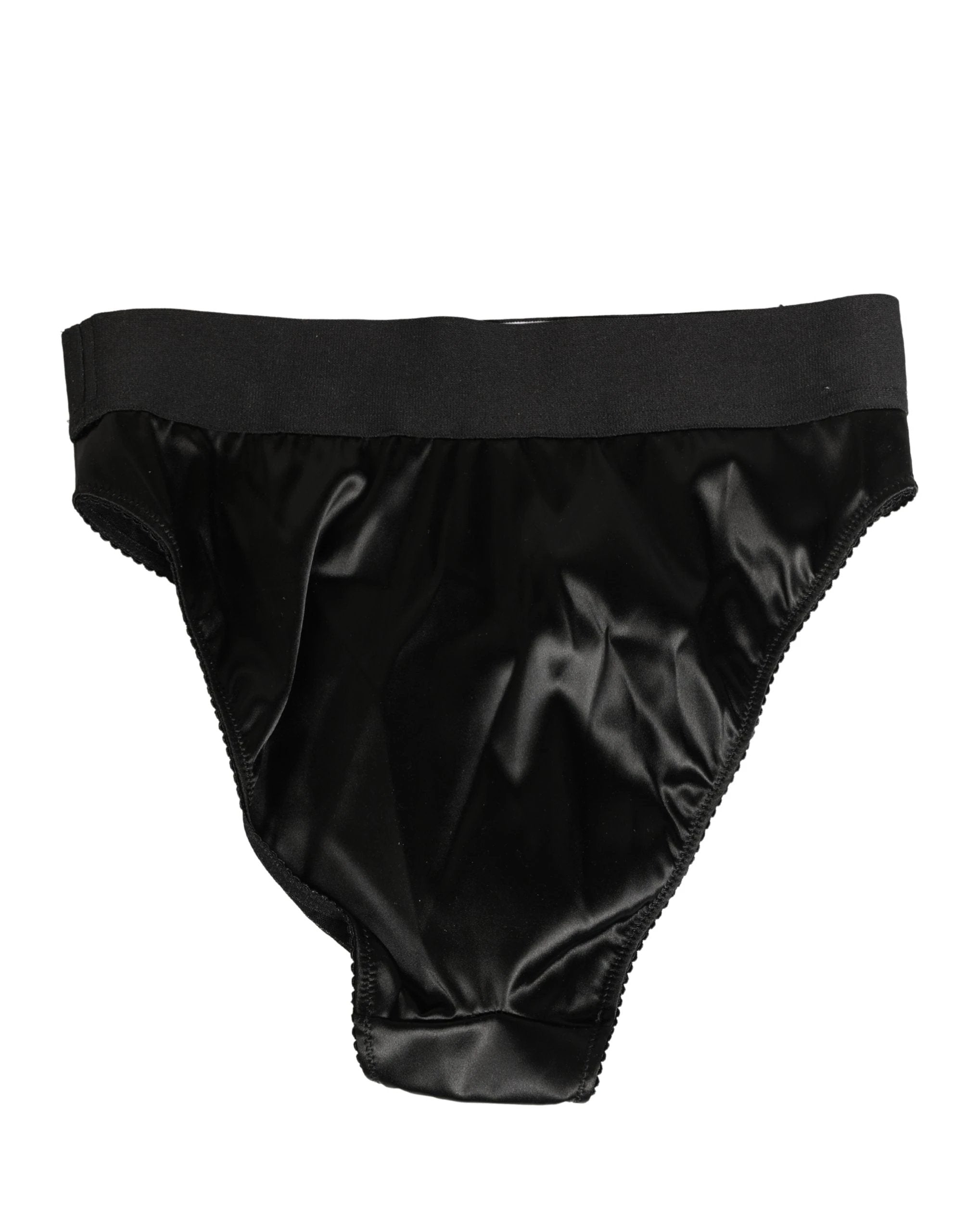 Culotte taille haute soie noire femme – Dolce & Gabbana lingerie satin