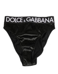 Culotte taille haute soie noire femme – Dolce & Gabbana lingerie satin