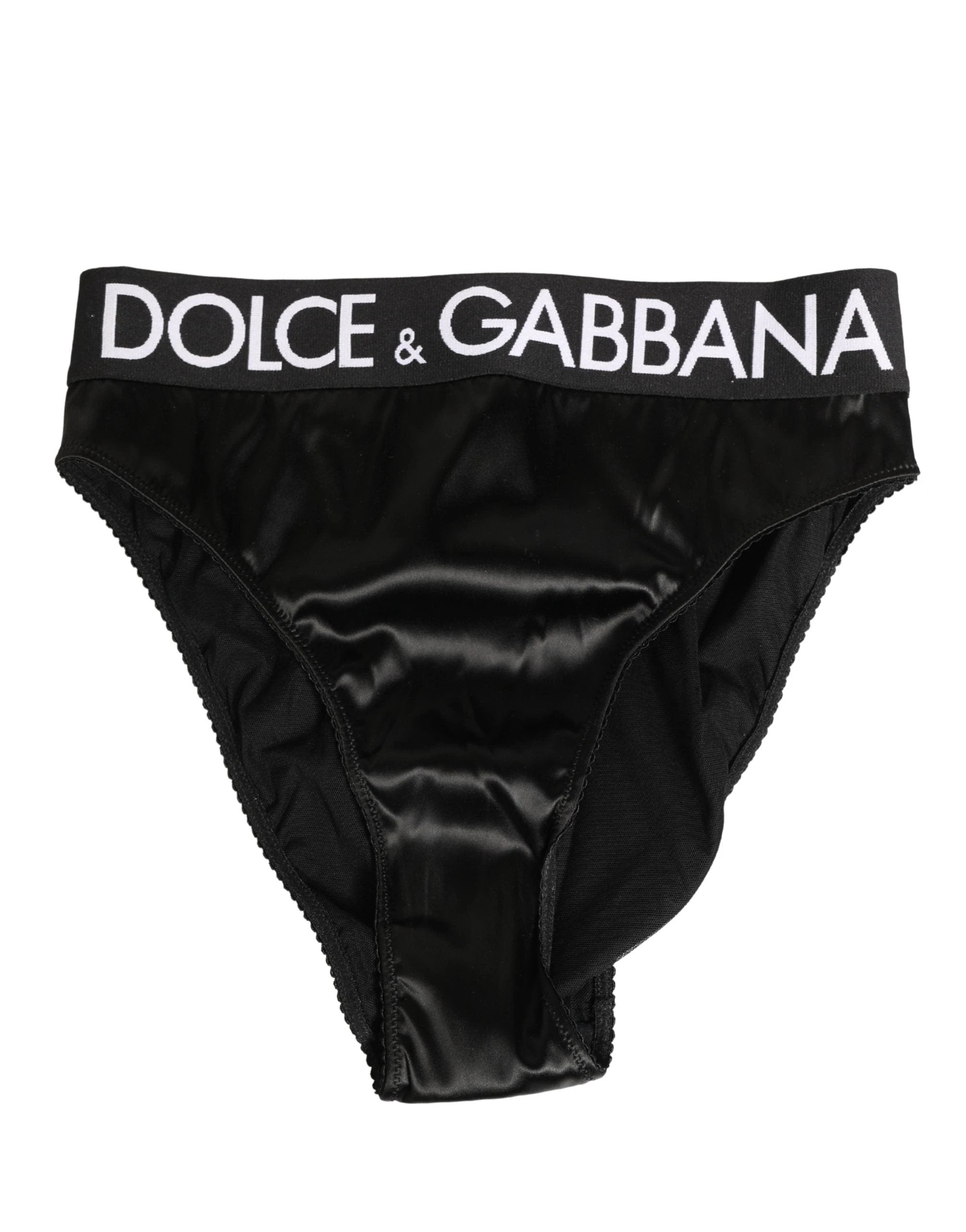 Culotte taille haute soie noire femme – Dolce & Gabbana lingerie satin