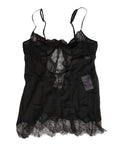 Dolce & Gabbana Black Silk Lace Lingerie Chemise Top Underwear
