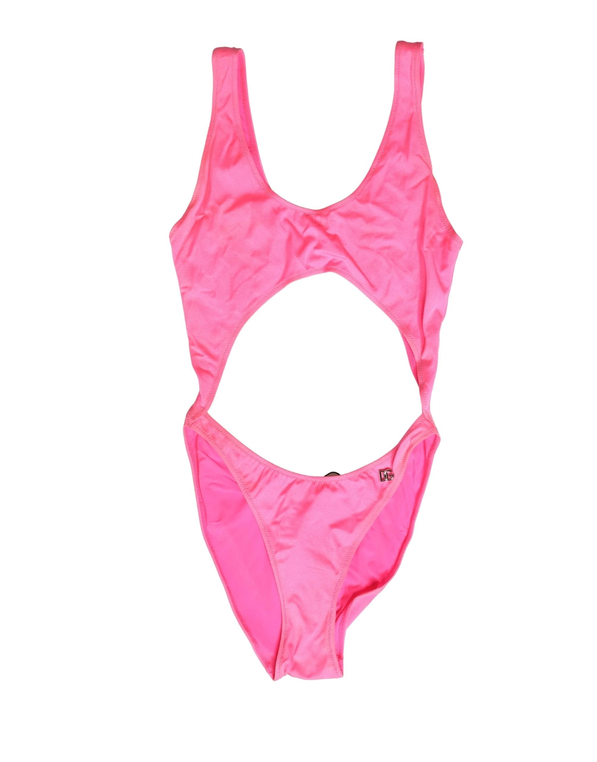 Maillot de bain une pièce échancré rose Dolce & Gabbana