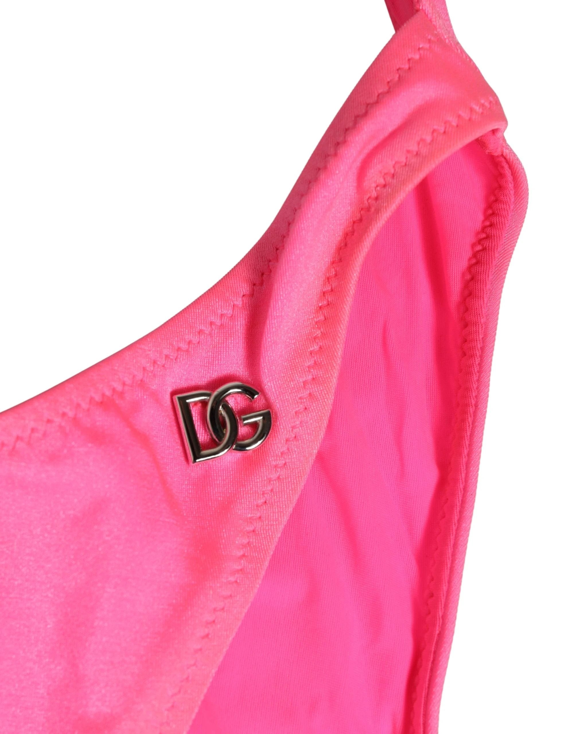 Maillot de bain une pièce échancré rose Dolce & Gabbana