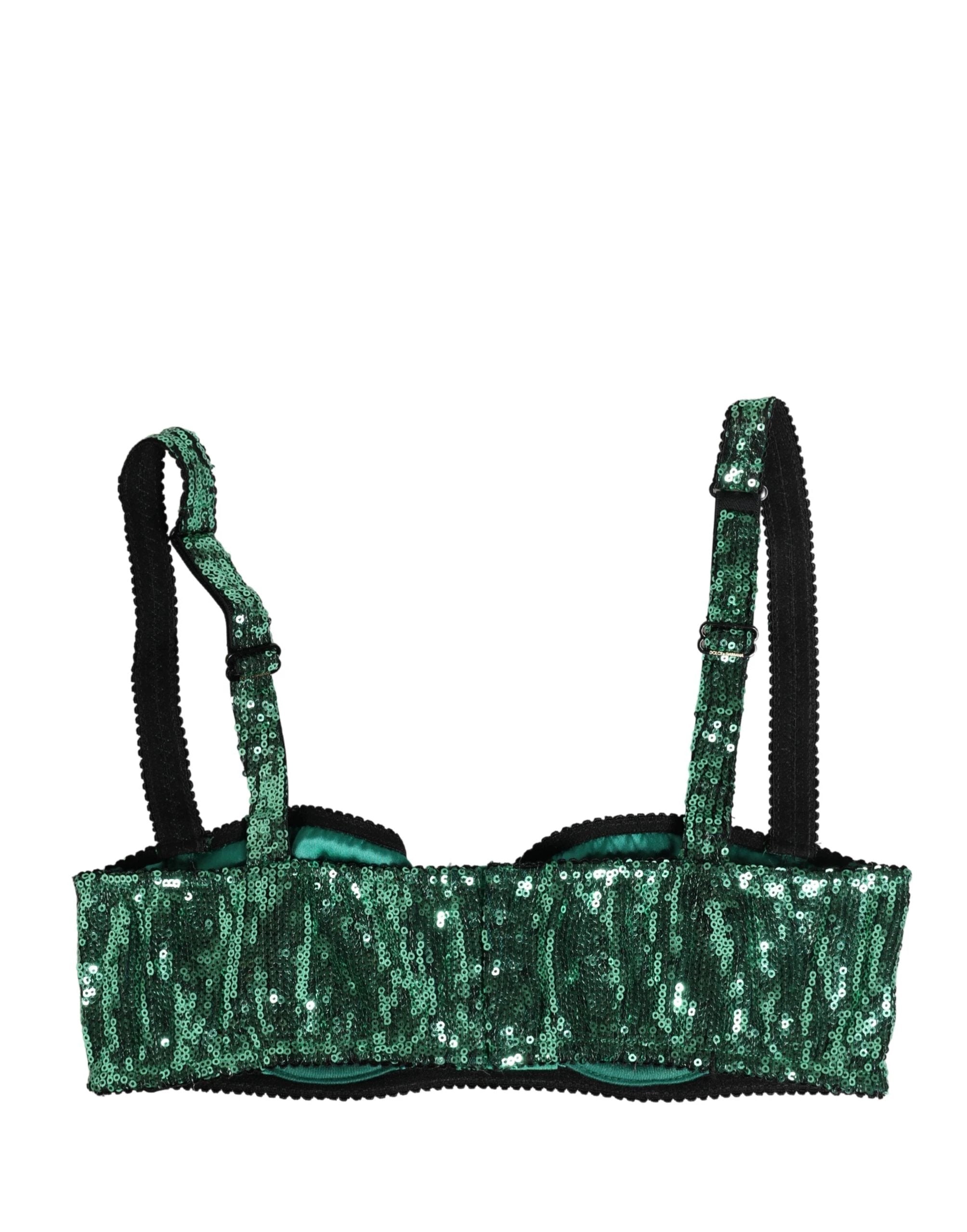 Soutien-gorge balconnet Dolce & Gabbana en nylon vert à sequins