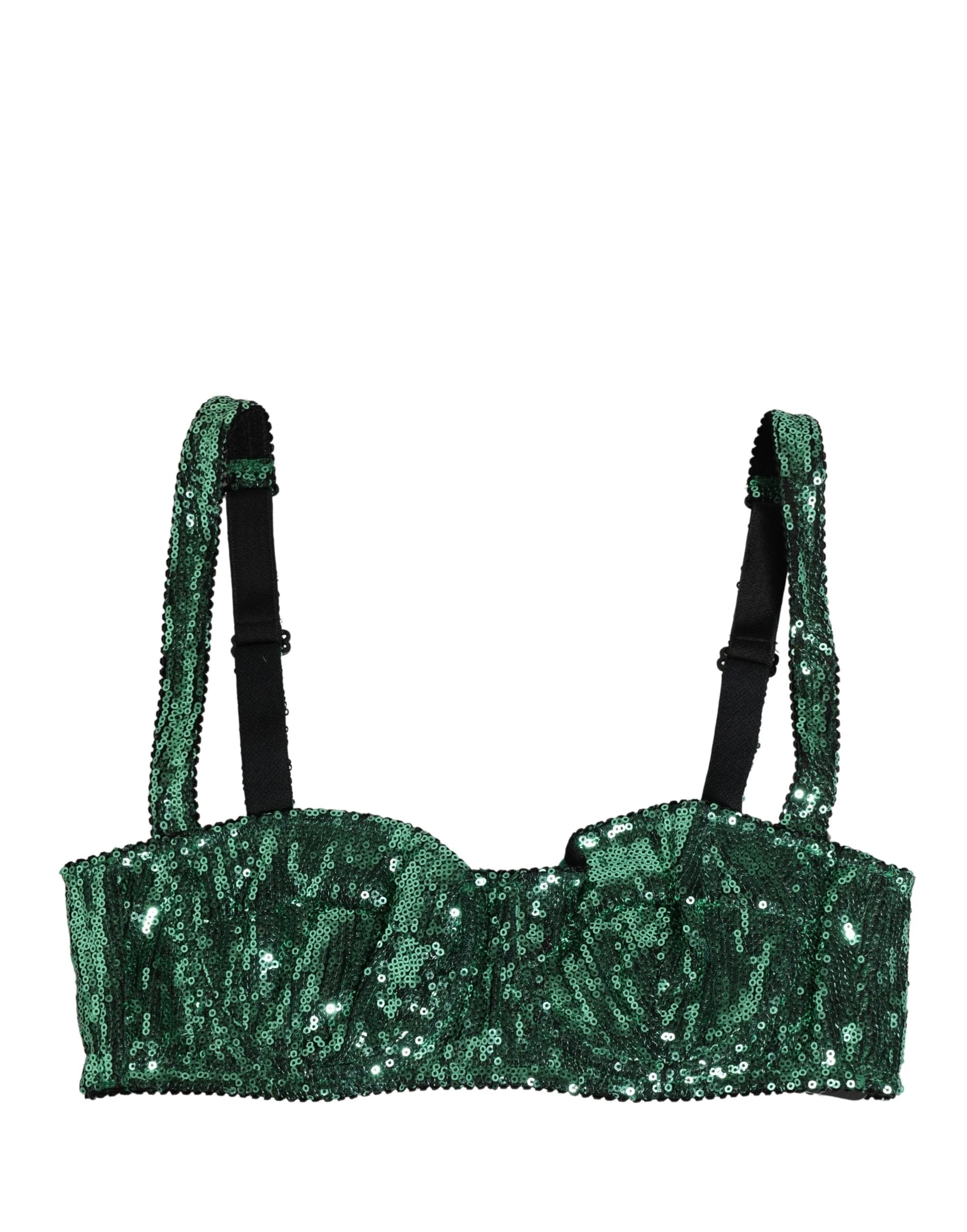 Soutien-gorge balconnet Dolce & Gabbana en nylon vert à sequins