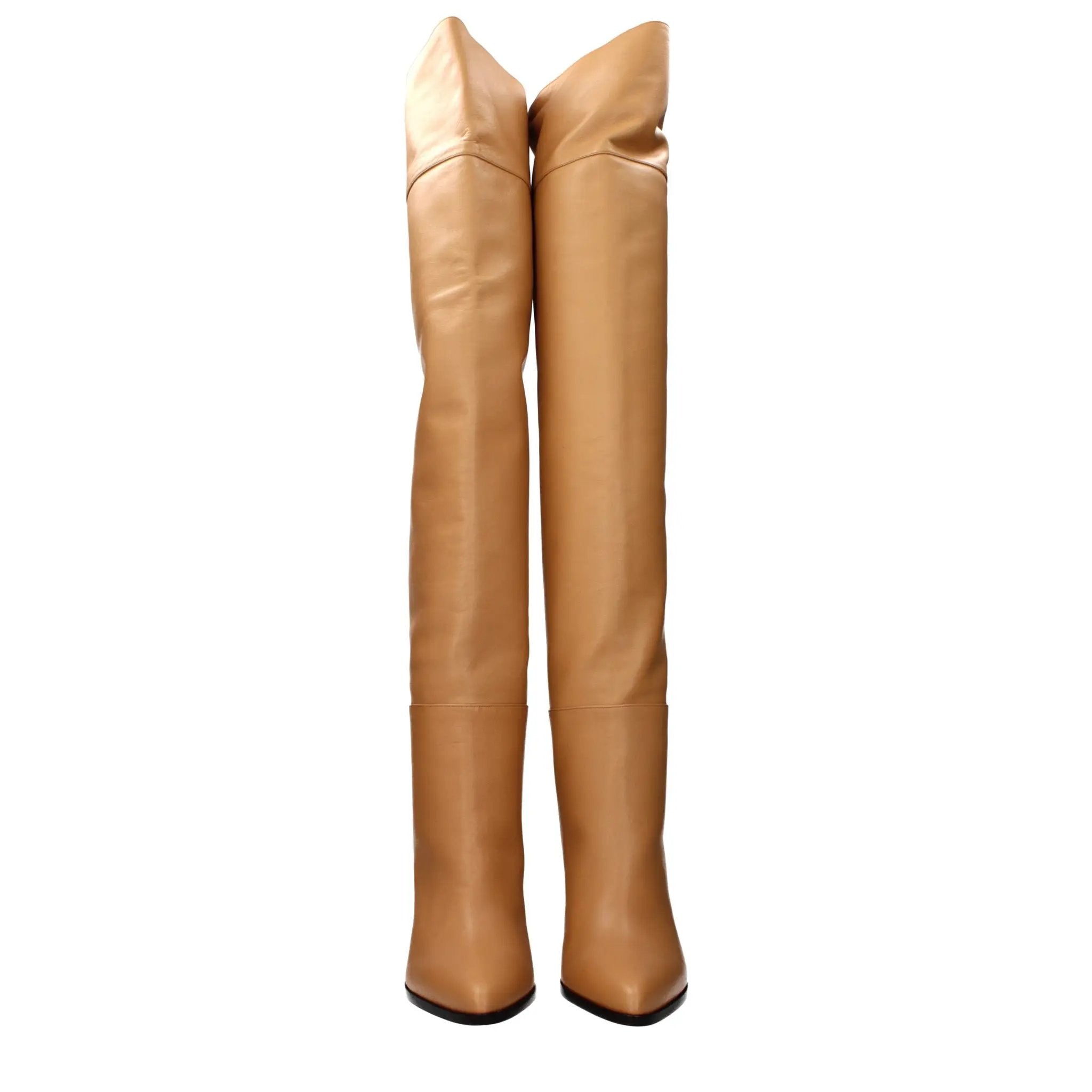 Bottines en cuir beige pour femme – Bottines à effet vintage Jimmy Choo Maceo 85