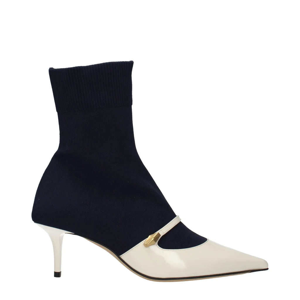 Bottines en tissu bleu pour femme – Bottines de créateur Jimmy Choo Carolyn 60