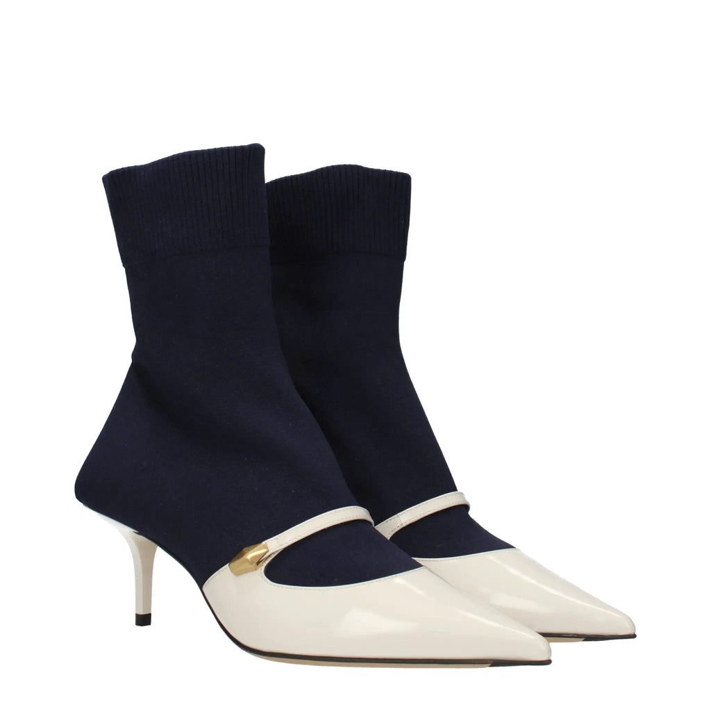 Bottines en tissu bleu pour femme – Bottines de créateur Jimmy Choo Carolyn 60