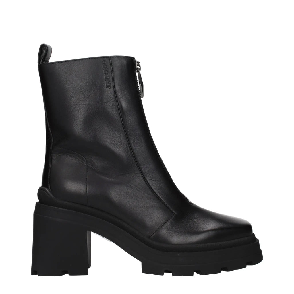 Bottines en cuir noir pour femme – Bottines à effet vieilli Eugenie 80 de Jimmy Choo