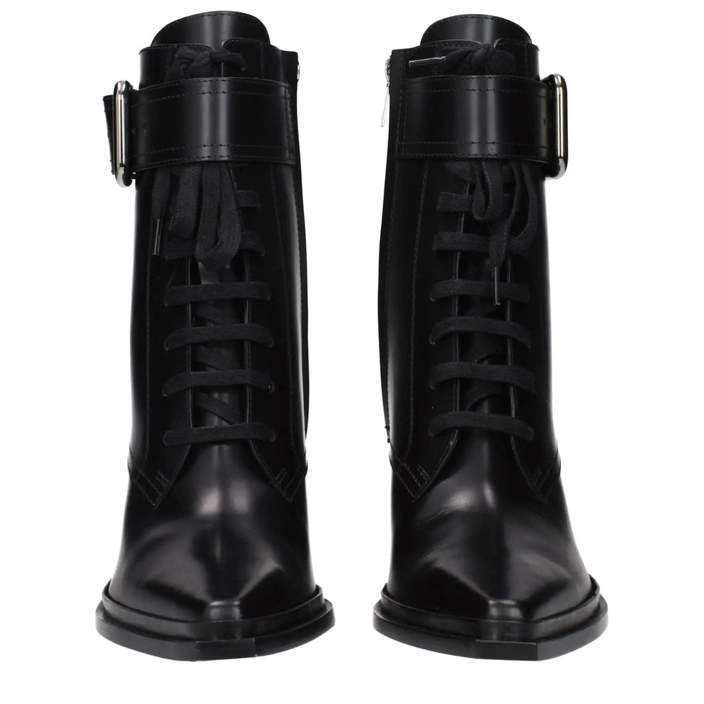 Women’s Black Leather Ankle Boots – Jimmy Choo Myos 80 Heeled Boots