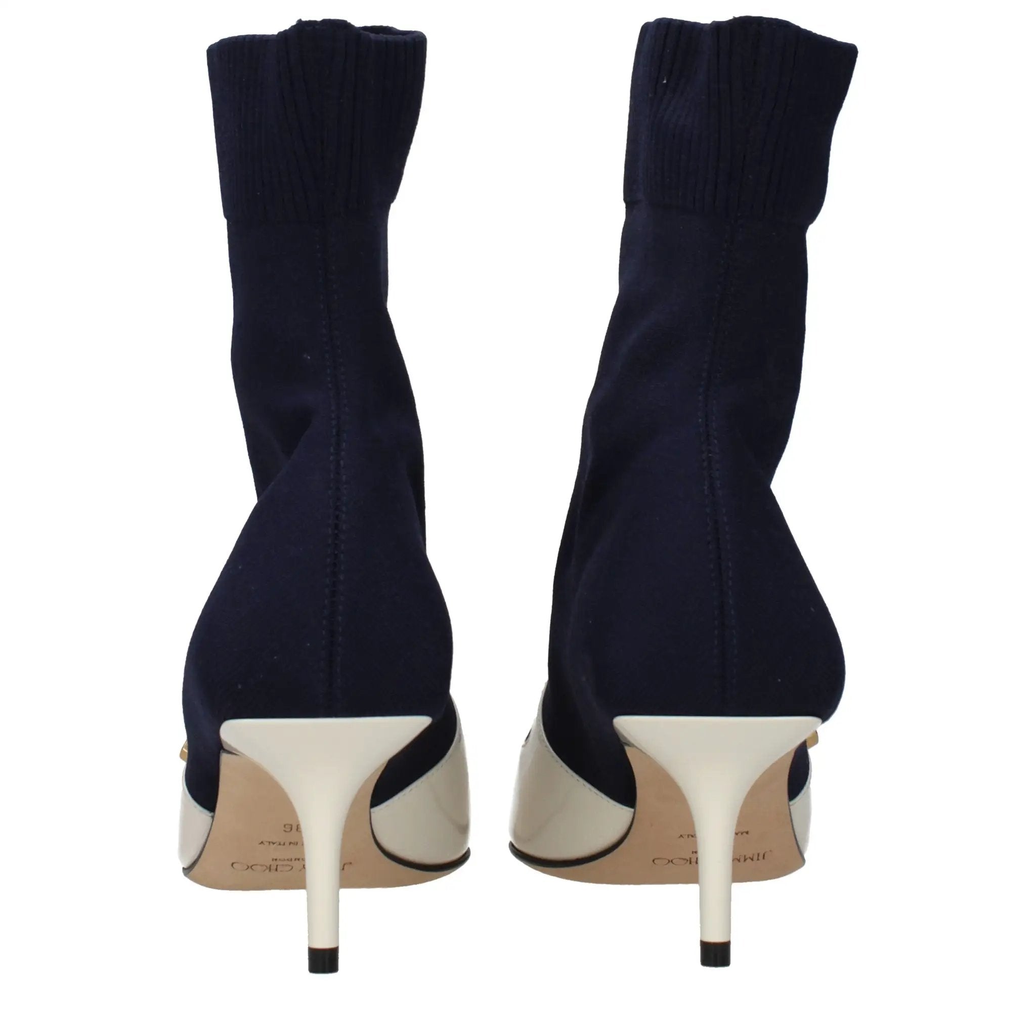 Bottines en tissu bleu pour femme – Bottines de créateur Jimmy Choo Carolyn 60