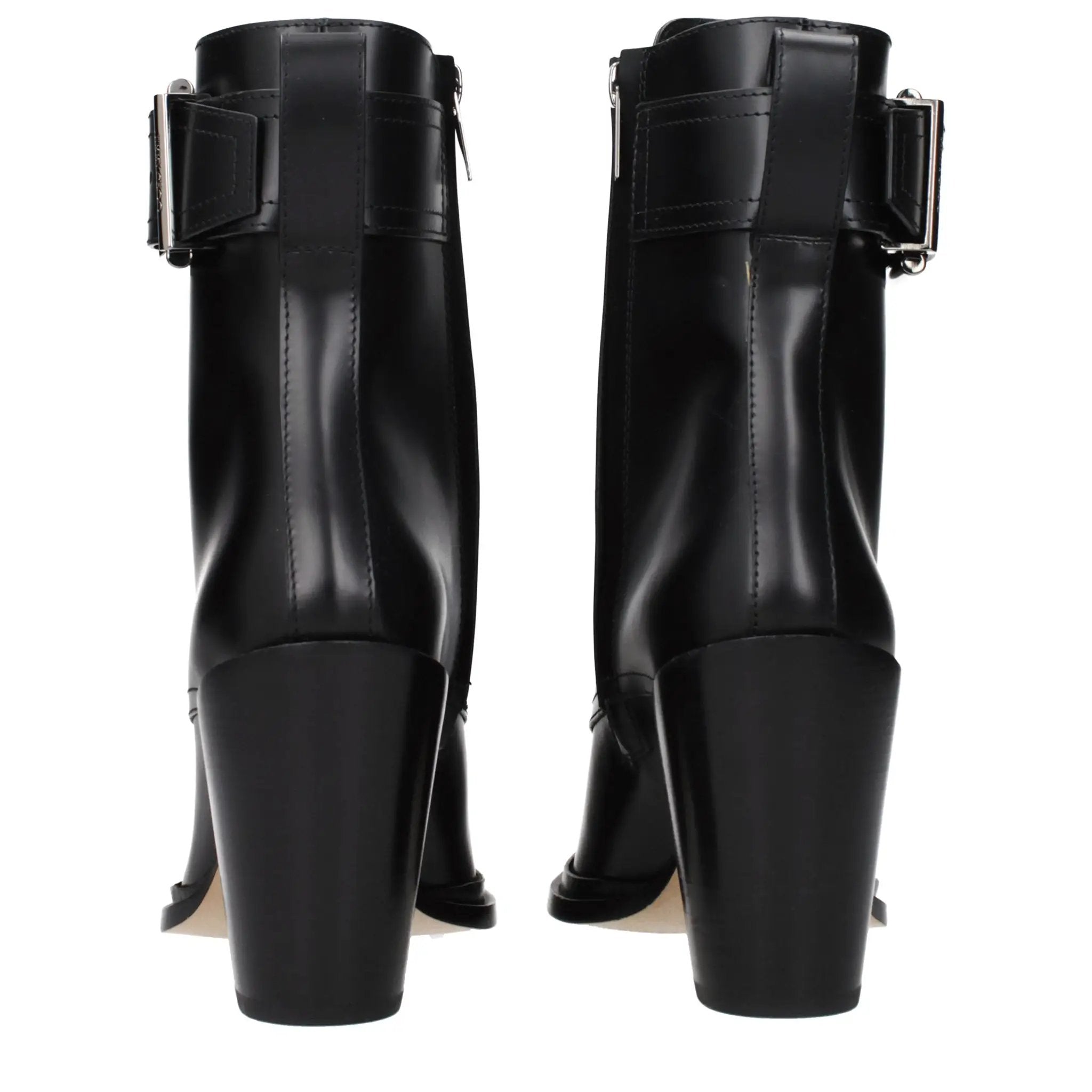 Women’s Black Leather Ankle Boots – Jimmy Choo Myos 80 Heeled Boots