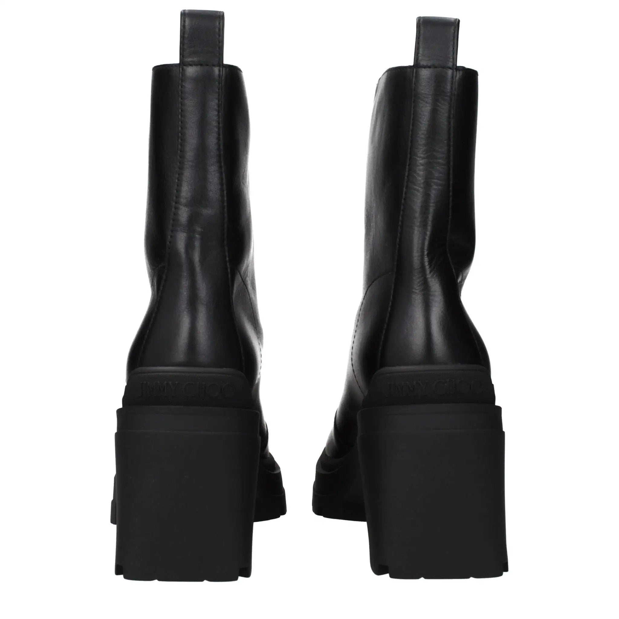 Bottines en cuir noir pour femme – Bottines à effet vieilli Eugenie 80 de Jimmy Choo