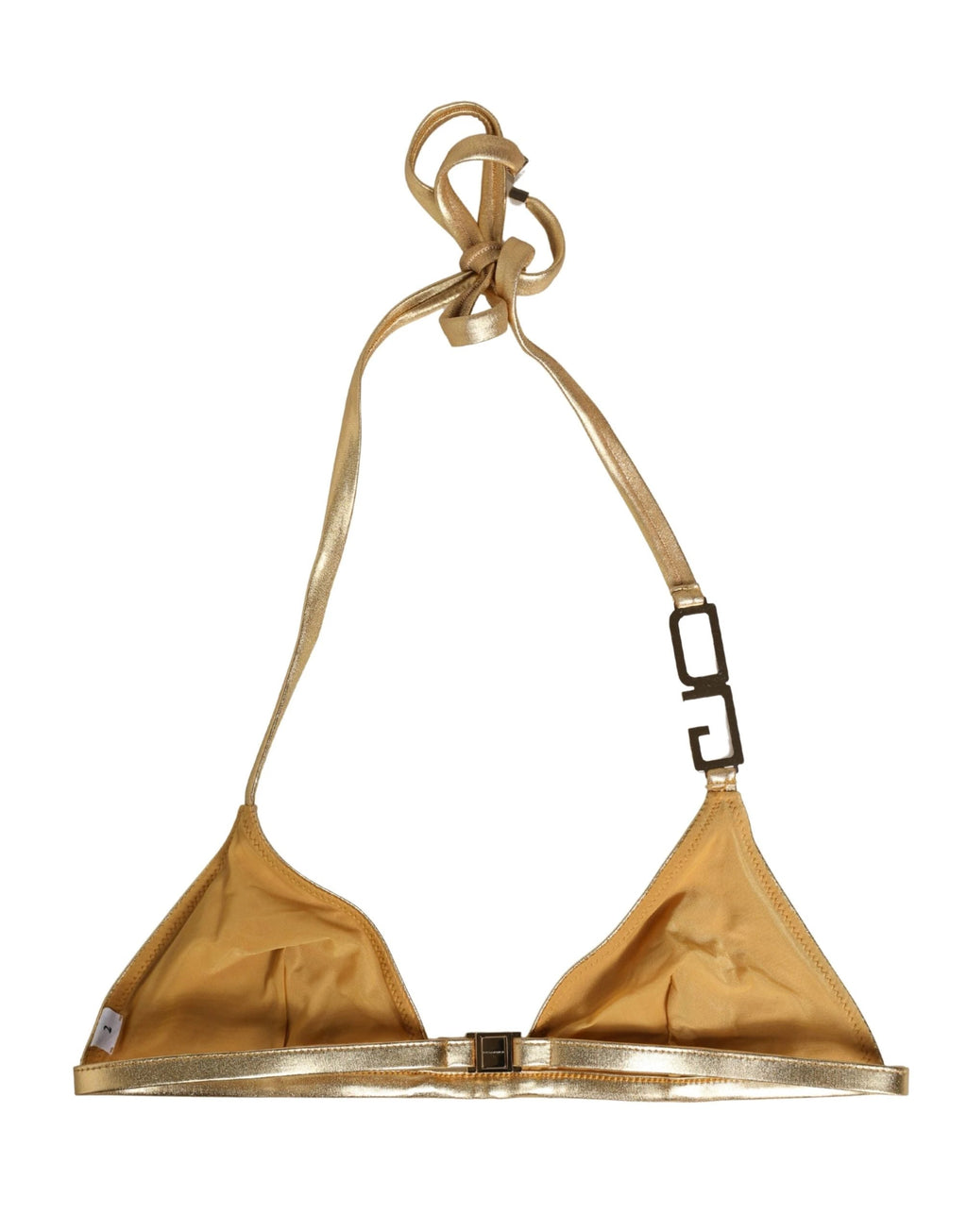 Haut de bikini triangle Dolce & Gabbana doré à logo DG