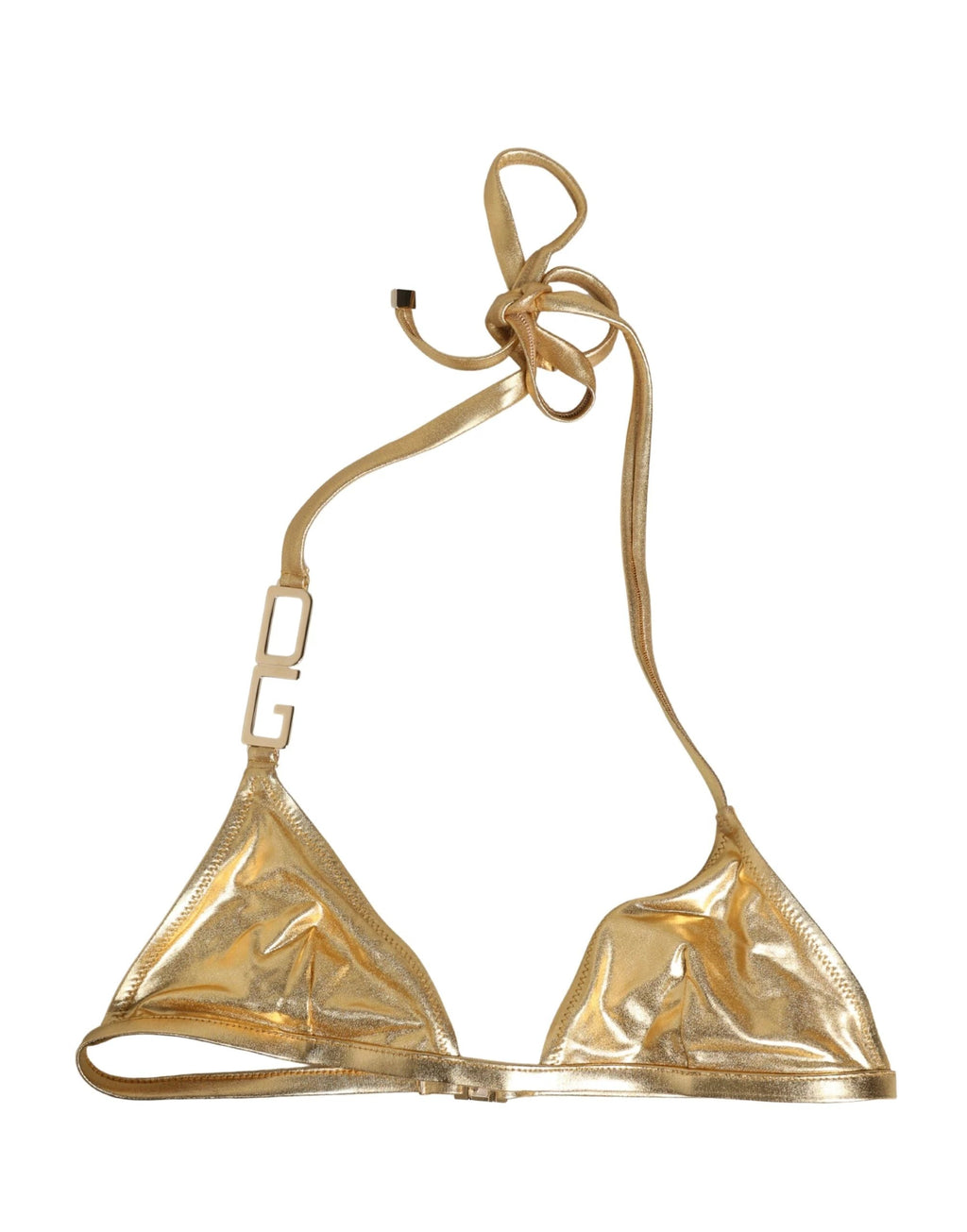 Haut de bikini triangle Dolce & Gabbana doré à logo DG