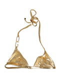 Haut de bikini triangle Dolce & Gabbana doré à logo DG