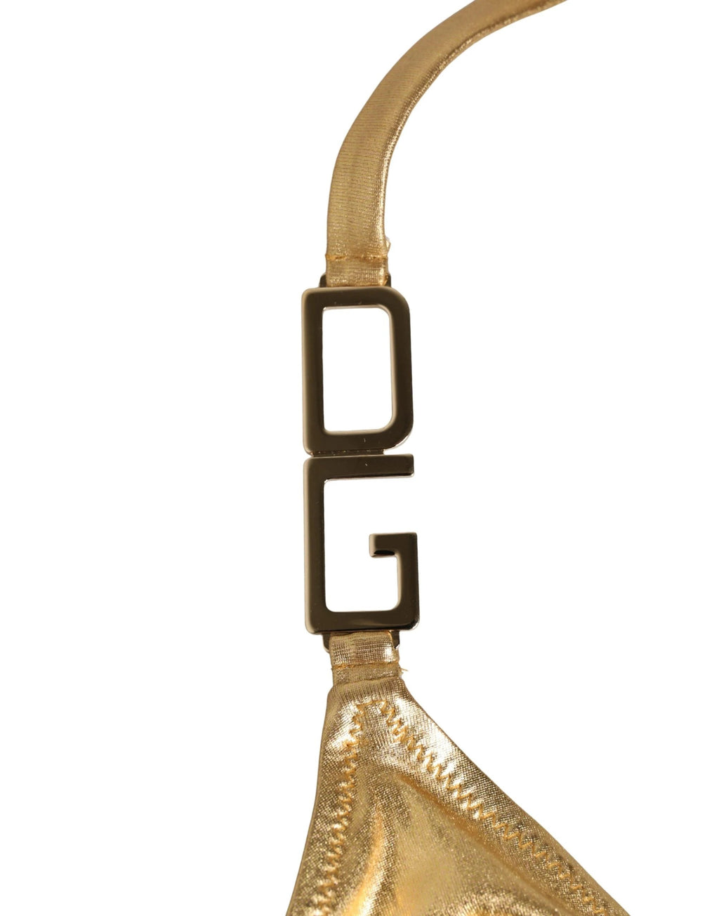 Haut de bikini triangle Dolce & Gabbana doré à logo DG