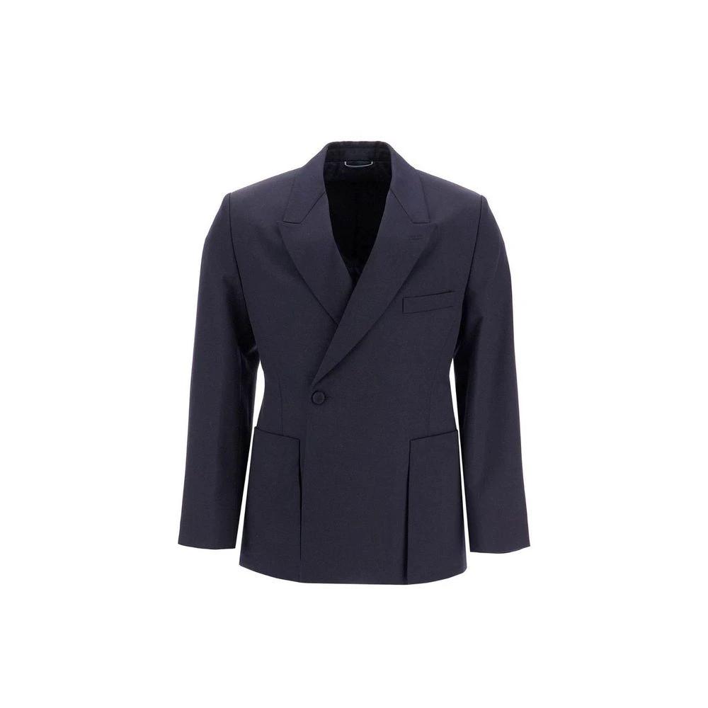 Blazer bleu en laine vierge homme – Dior veste élégante un bouton